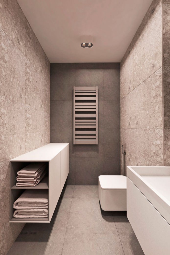 bathroom in the interior of a three-room apartment