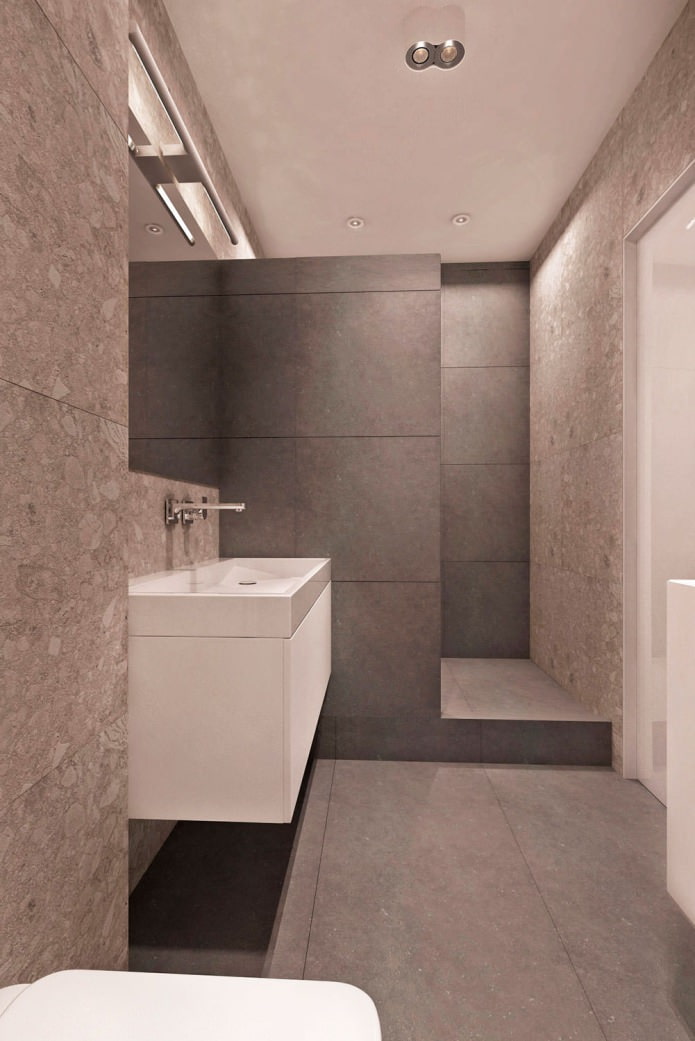 bathroom in the interior of a three-room apartment