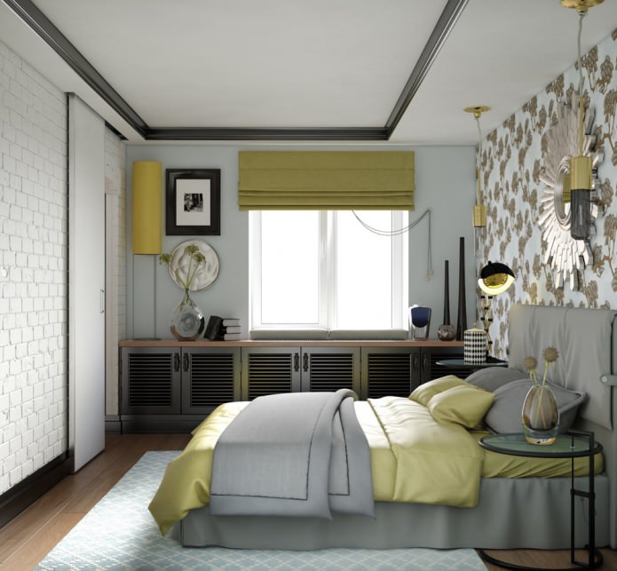 design of a small bedroom in an apartment in Khrushchev