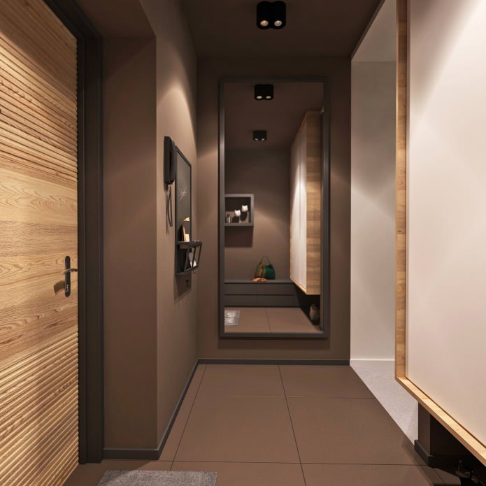 hallway in the design project of a 3-room apartment