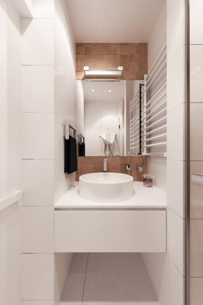 fürdőszoba egy 3 szobás lakás tervezési projektjében