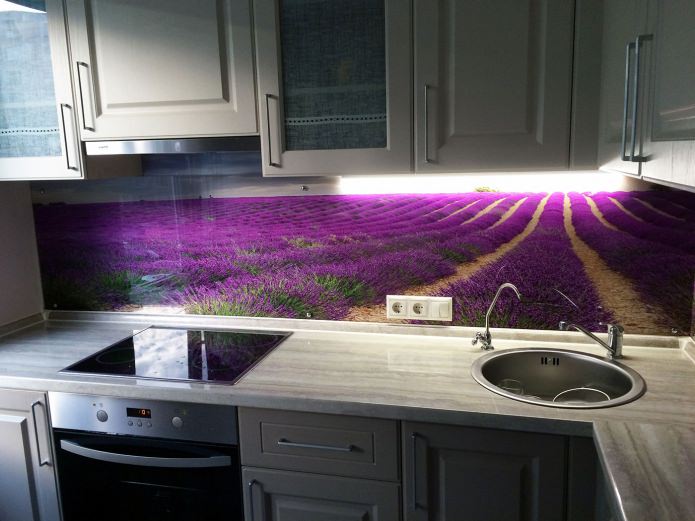 kitchen apron with lavender