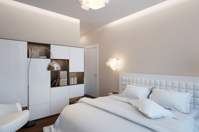 bedroom in a design project of a 2-room apartment