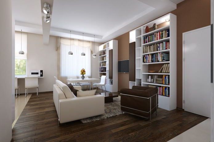 living room in a design project of a 2-room apartment