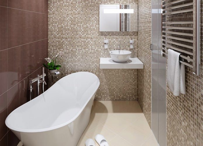 bathroom in a design project of a 2-room apartment