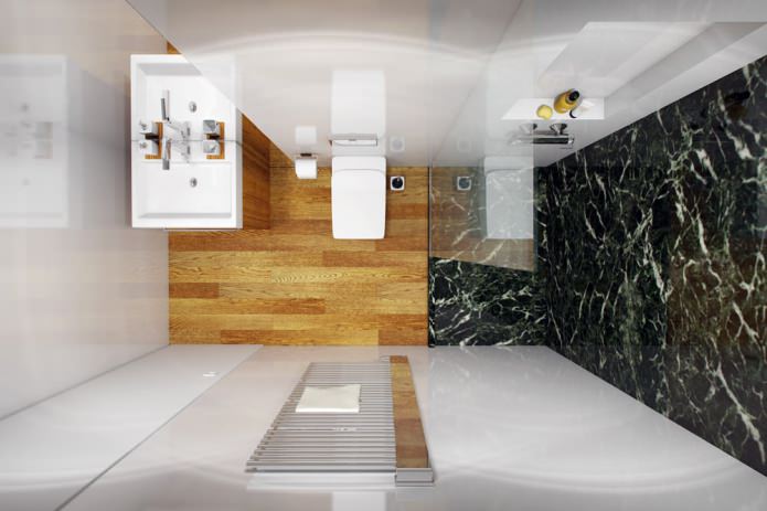 Badezimmer im Innenarchitekturprojekt der Wohnung