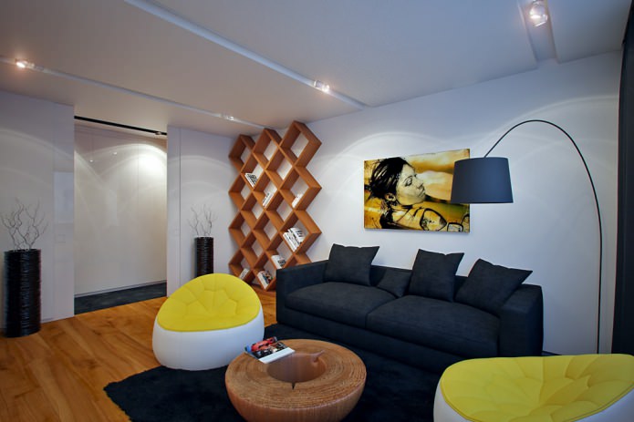 Wohnzimmer in einem Innenarchitekturprojekt einer Wohnung