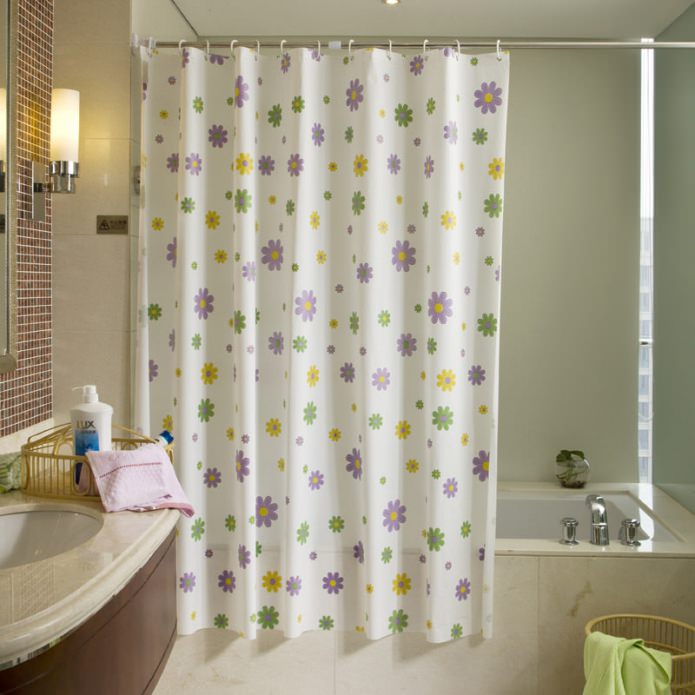 floral bathroom curtain