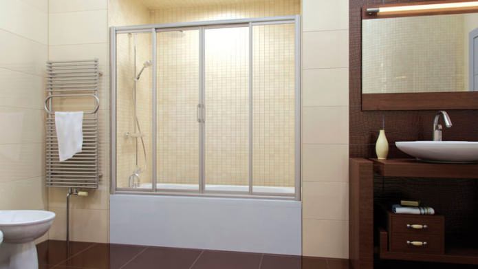 Bathroom glass sliding partition