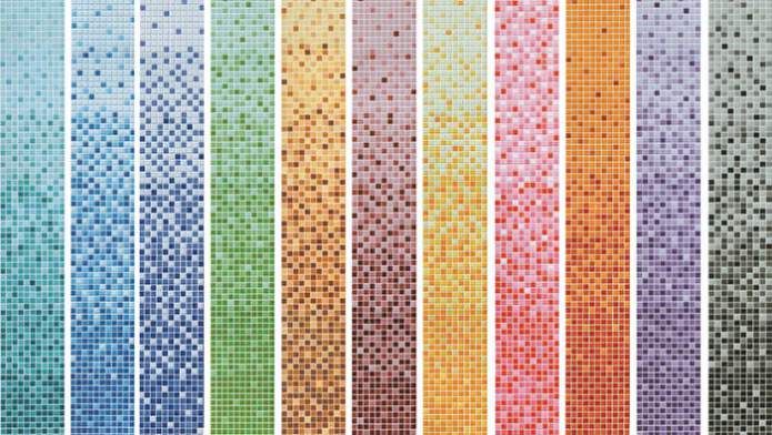 Farben und Schattierungen von Mosaikschürzenelementen