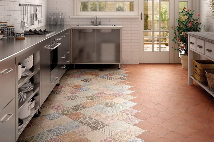 patchwork tiles on the floor