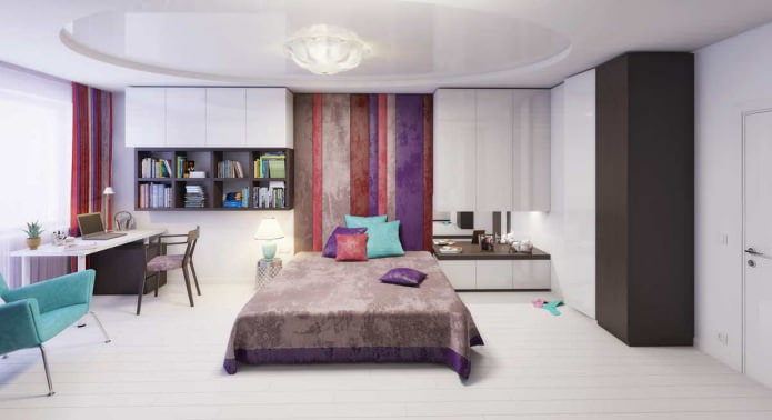 Schlafzimmerdesign für ein Mädchen im modernen Stil