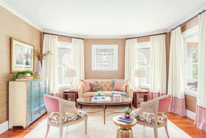 Pink living room design