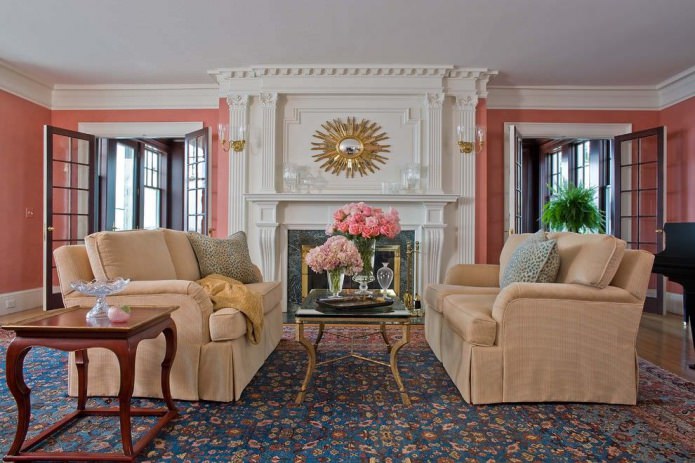 pink in living room design