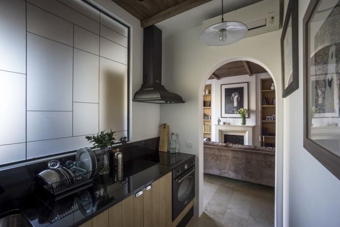 Gipskartonbogen zwischen Küche und Wohnzimmer