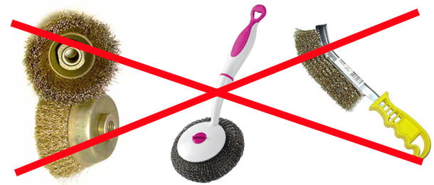 Do not use a hard-bristled brush when cleaning ceramic tiles.