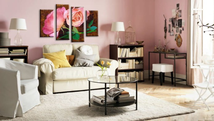 modular picture in living room design