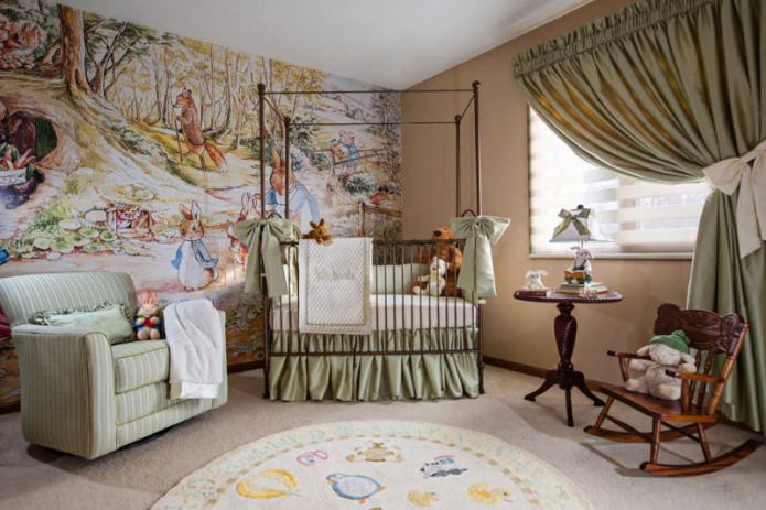 wallpaper in the nursery for a newborn