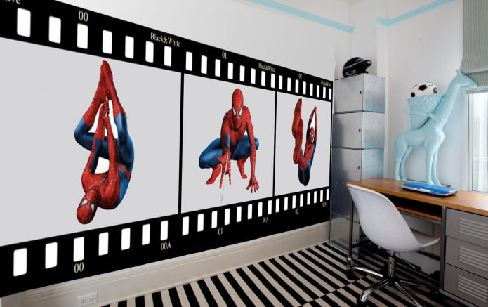 Tapete mit Spiderman im Kinderzimmer für einen Jungen