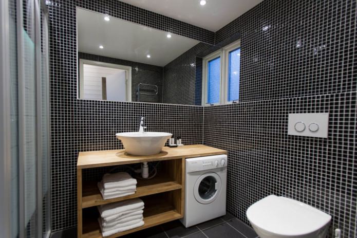 mosógép modern fürdőszoba belső