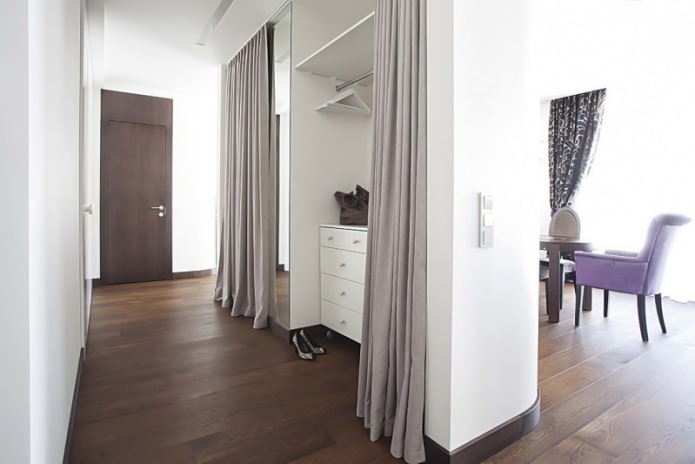 Contemporary curtains instead of doors