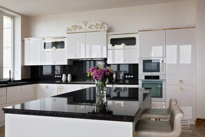 White kitchen with an island