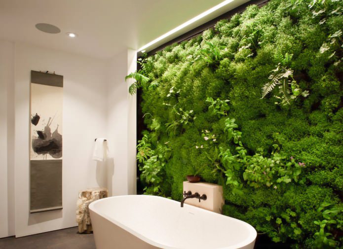 öko stílusú fürdőszoba belső tér