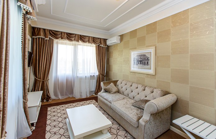 brown wallpaper for living room