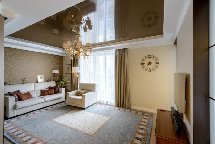 living room in brown-beige tones
