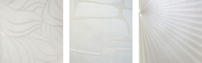 white wallpaper with embossed pattern