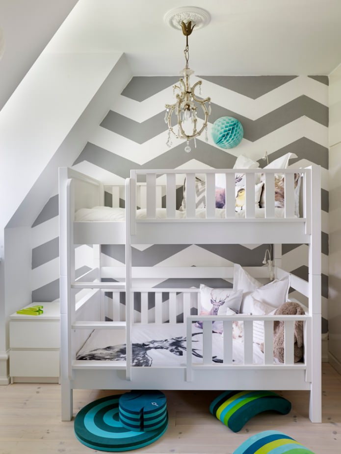 small white bunk bed