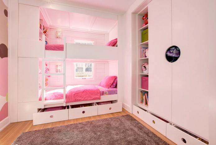 pink nursery for two girls