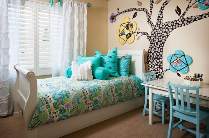 nursery with turquoise accents