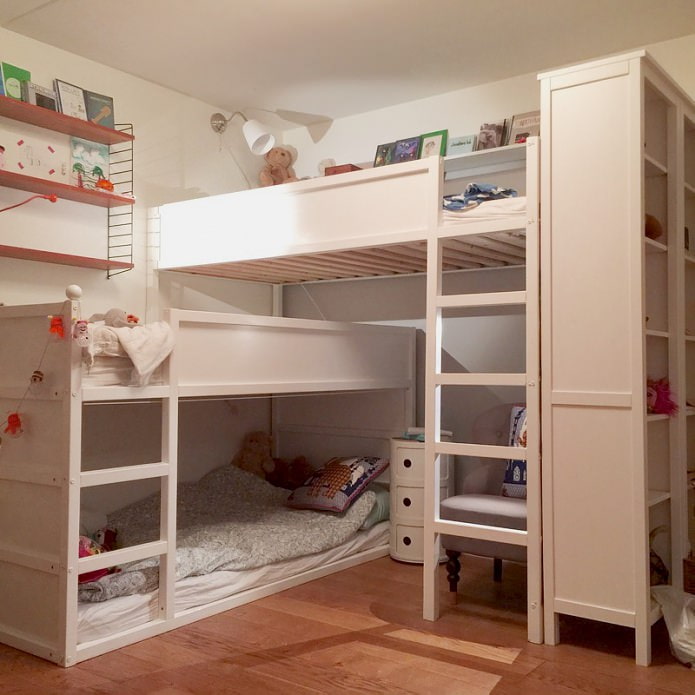 compact nursery for three children