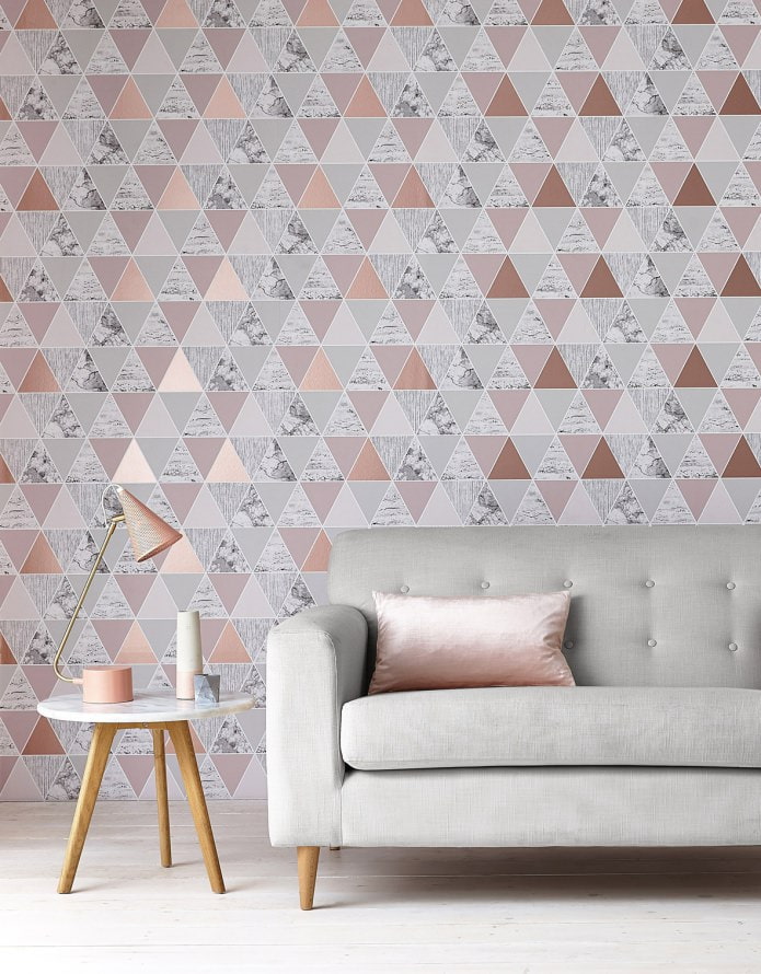 Gray-pink wallpaper