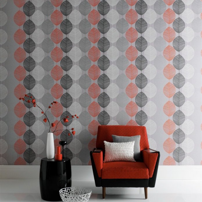 Gray-red wallpaper