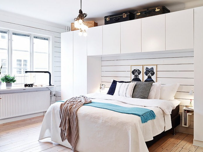 white scandinavian bedroom design