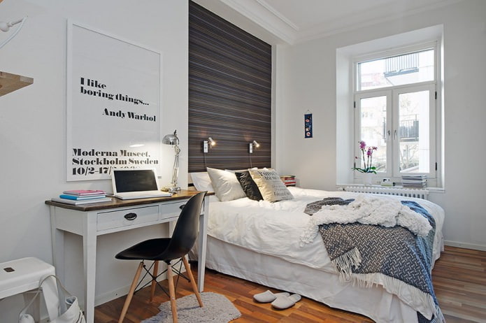 Scandinavian style bedroom interior