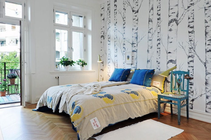 Ентеријер спаваће собе у скандинавском стилу