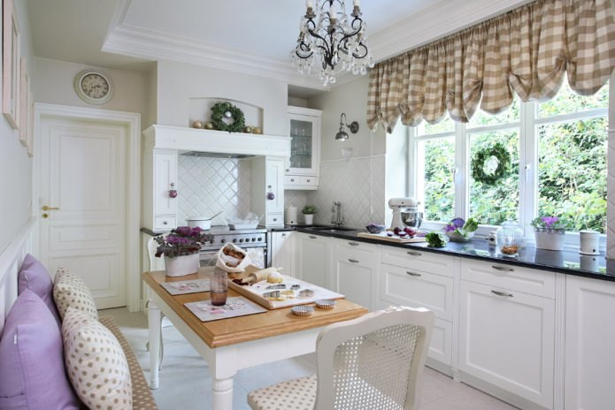 white kitchen in country style