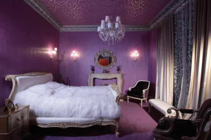 klasszikus lila hálószoba
