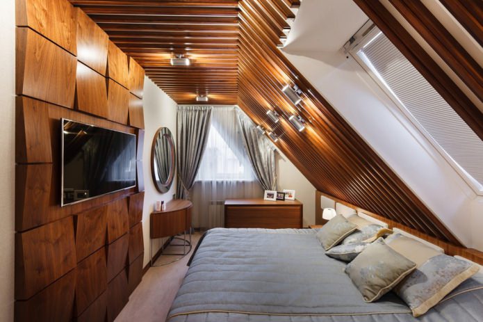 wood paneling in the bedroom
