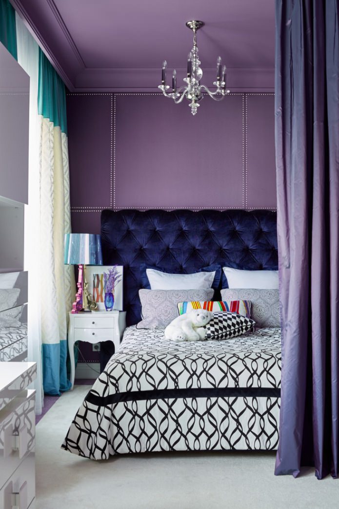 blau-lila Schlafzimmer