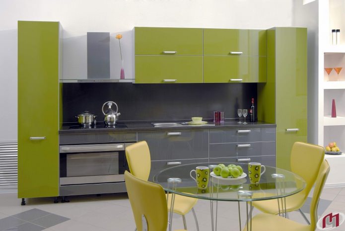 Gray-green kitchen