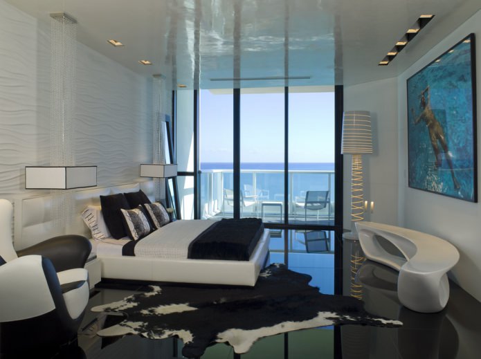 Schlafzimmer mit Panoramafenster