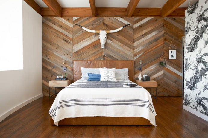 Parquet on the bedroom wall