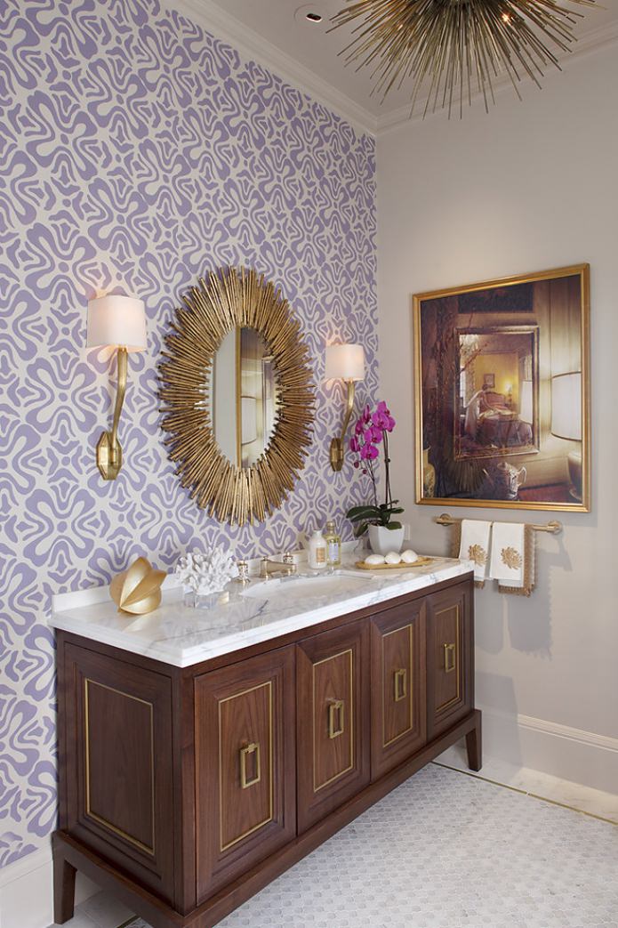 white-lilac wallpaper with a pattern