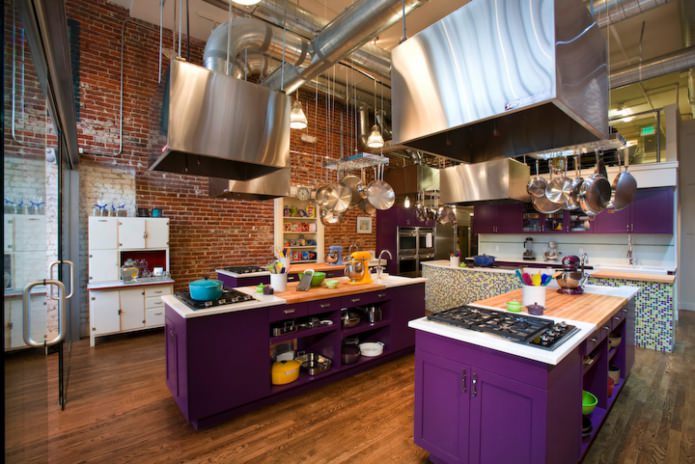 purple headset in loft style