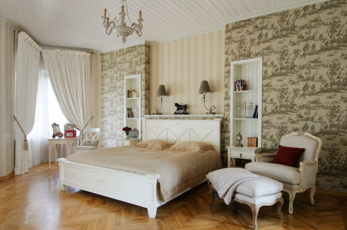 светла спаваћа соба у класичном стилу