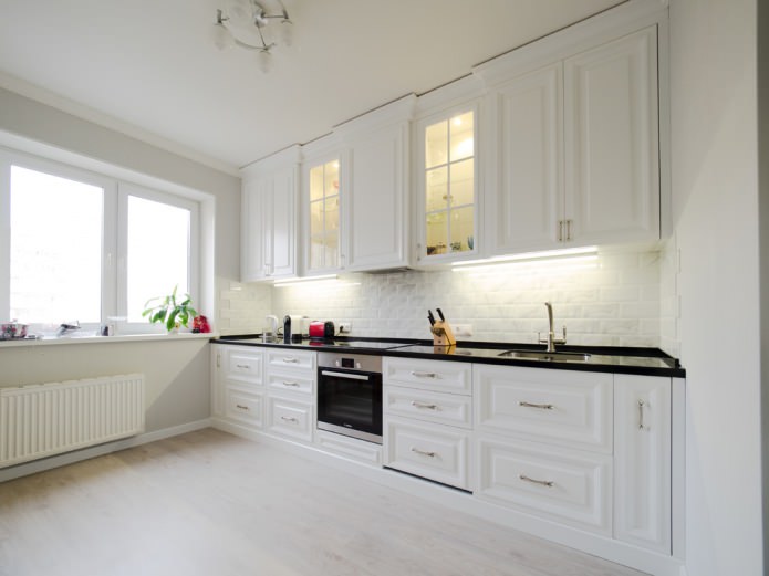 Matte white kitchen set